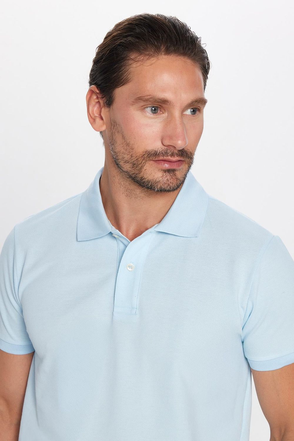 SLIM FIT PLAIN PIQUE T-SHIRT 24/25  TİŞÖRT