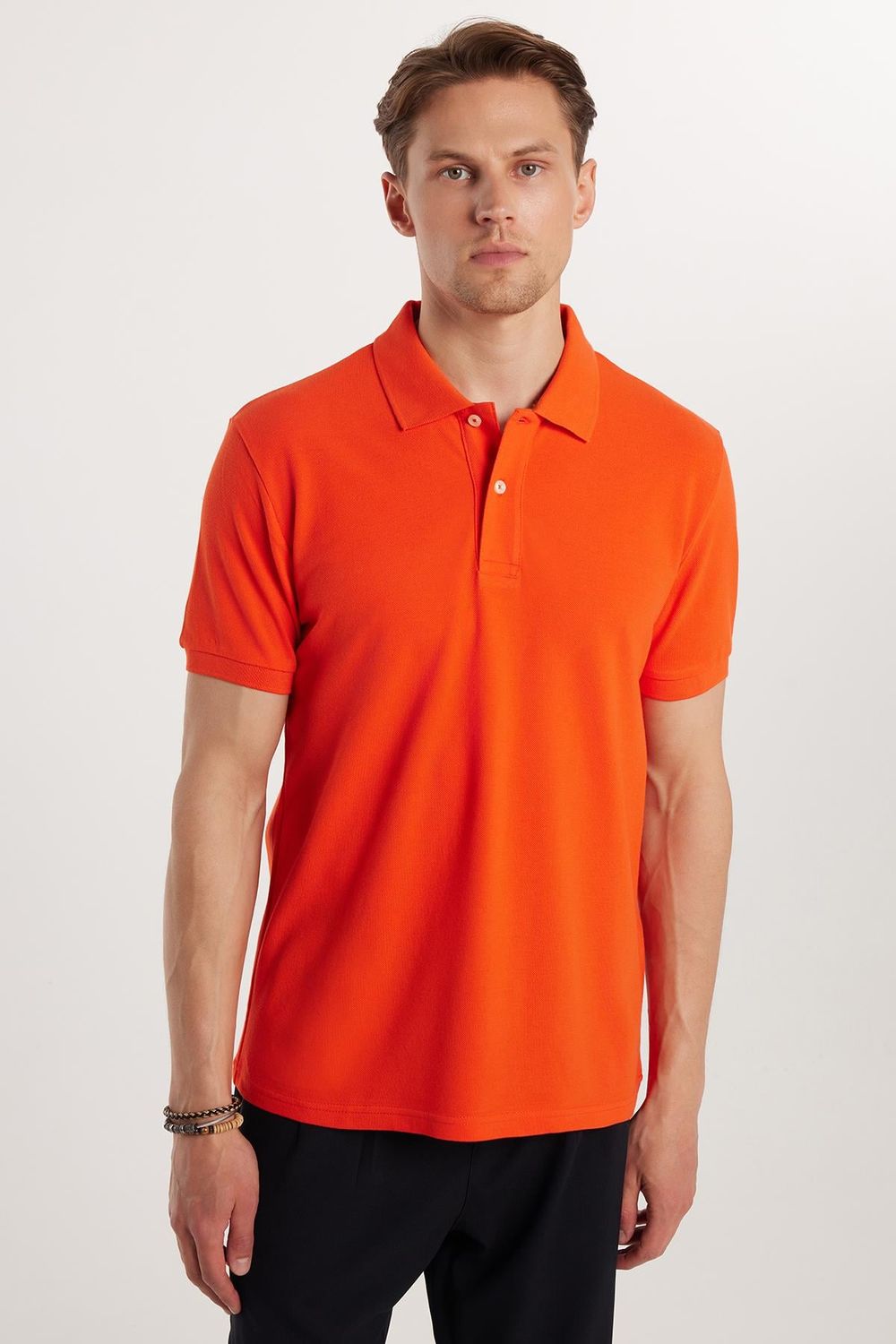 SLIM FIT PLAIN PIQUE T-SHIRT 24/25  TİŞÖRT