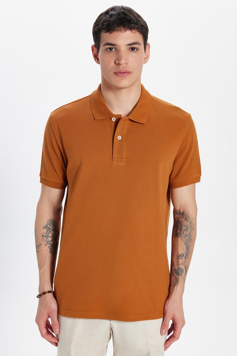 SLIM FIT PLAIN PIQUE T-SHIRT 24/25  TİŞÖRT