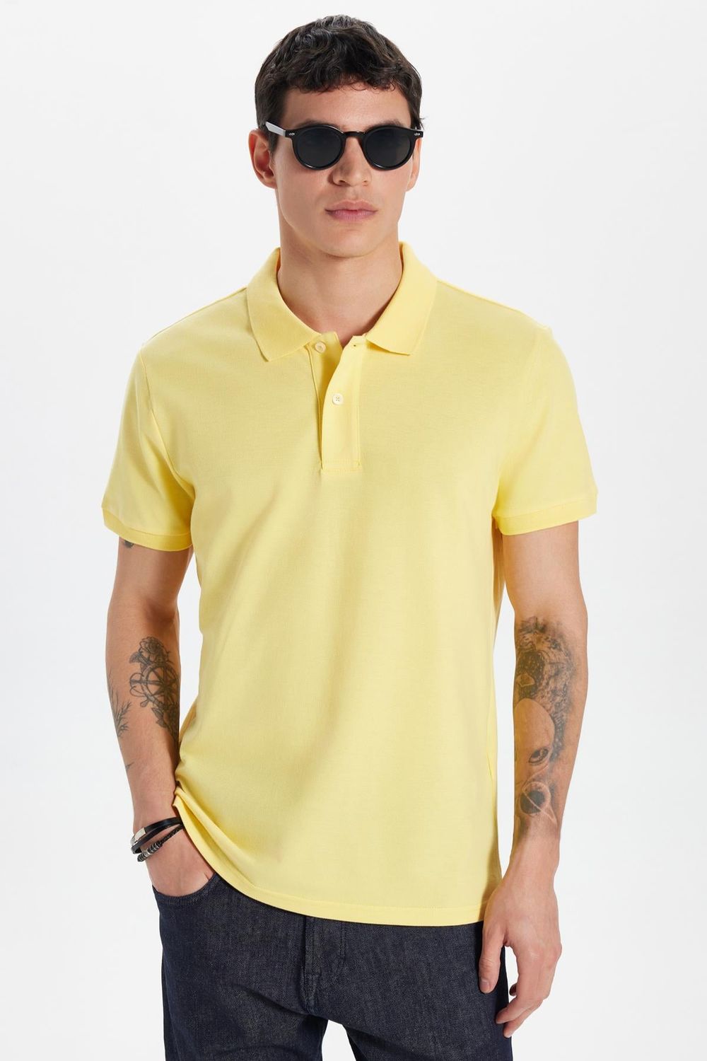 SLIM FIT PLAIN PIQUE T-SHIRT 24/25  TİŞÖRT