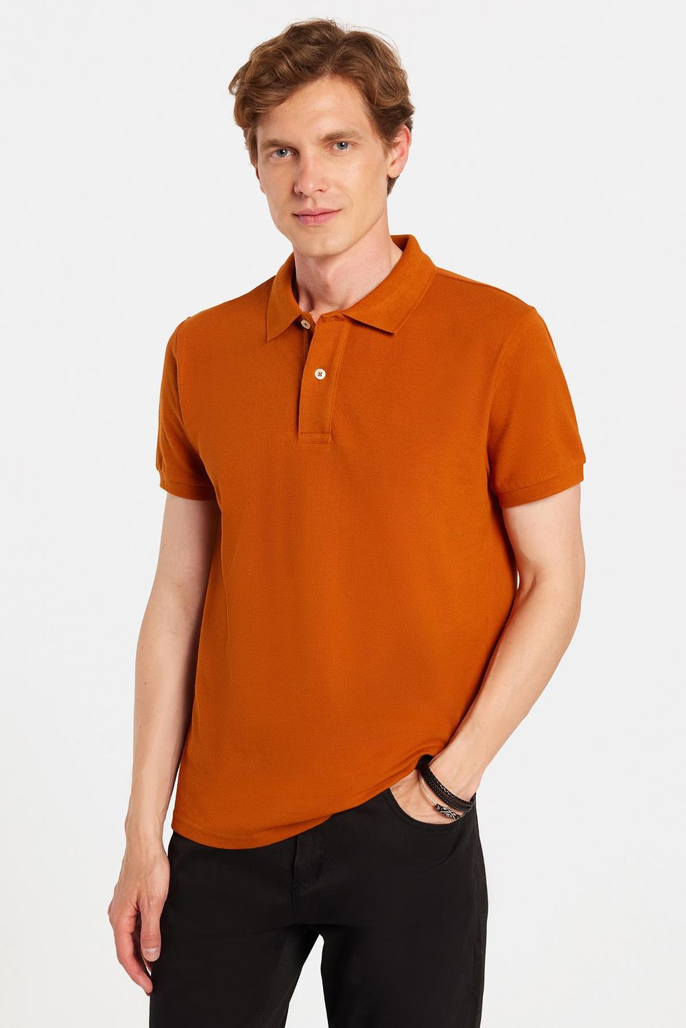 SLIM FIT PLAIN PIQUE T-SHIRT 24/25  TİŞÖRT