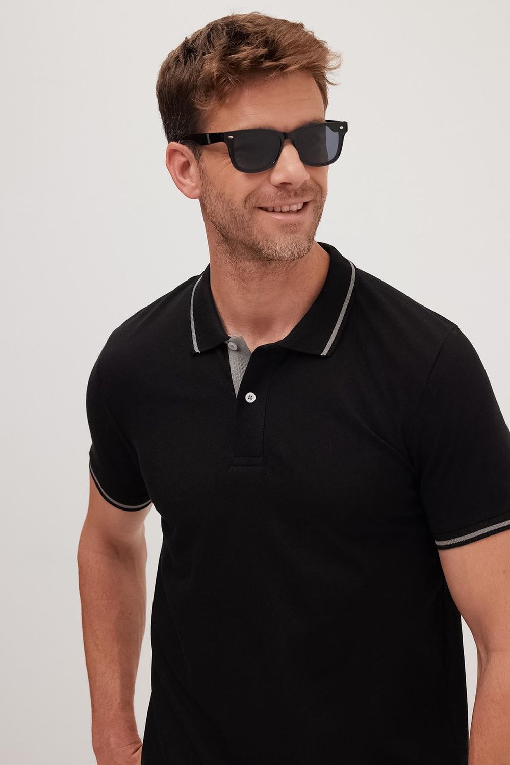Erkek Slim Fit Dar Kesim Pamuklu Yumuşak Dokulu Serin Tutan Kumaş Düz Pike Polo Yaka Tişört