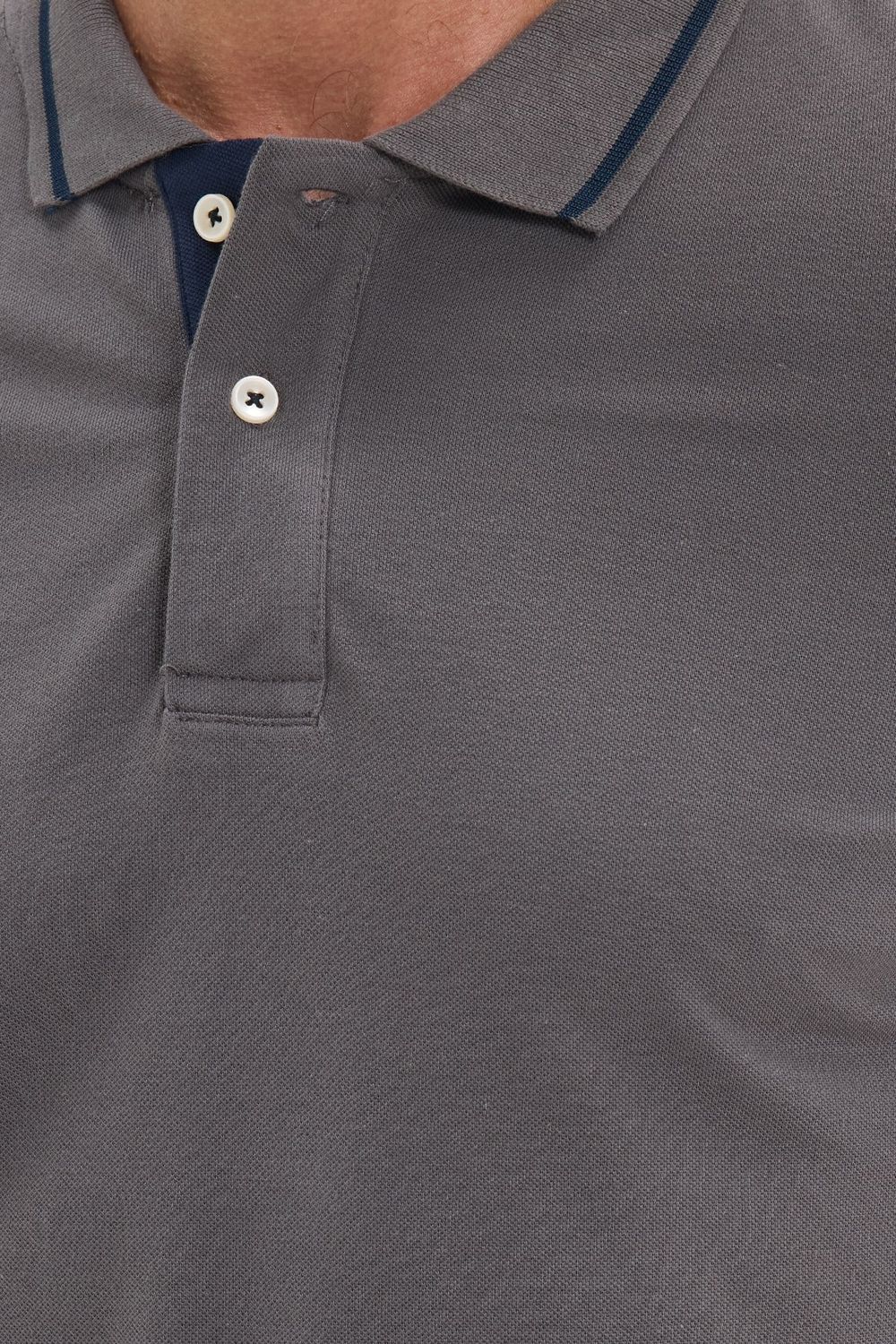 Erkek Slim Fit Dar Kesim %100 Pamuk Yumuşak Dokulu Serin Tutan Kumaş Düz Pike Füme Polo Yaka Tişört
