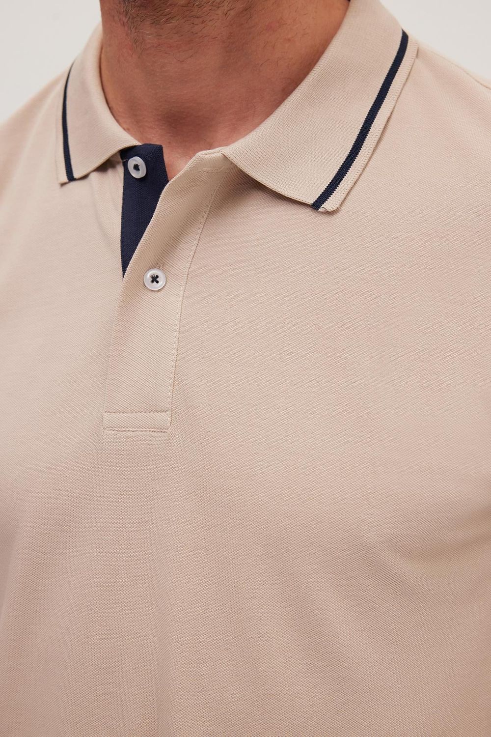 Erkek Slim Fit Dar Kesim Pamuklu Yumuşak Dokulu Serin Tutan Kumaş Düz Pike Polo Yaka Tişört