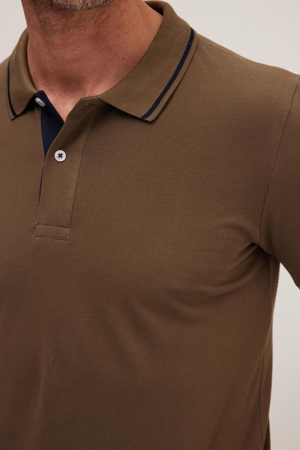 Erkek Slim Fit Dar Kesim Pamuklu Yumuşak Dokulu Serin Tutan Kumaş Düz Pike Polo Yaka Tişört