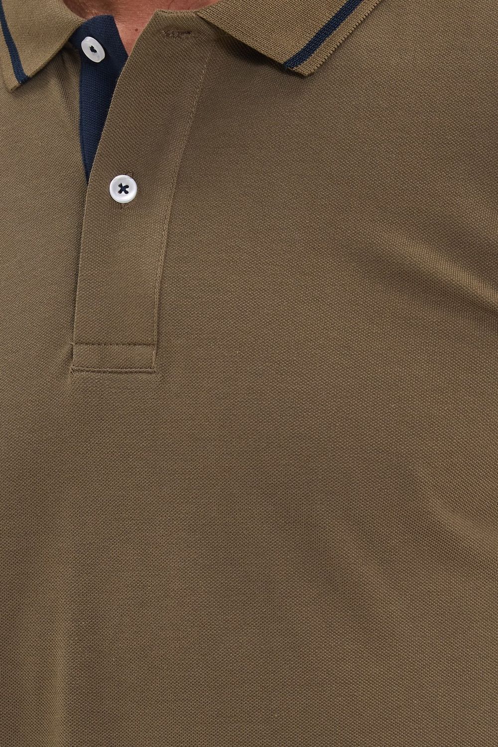 Erkek Slim Fit Dar Kesim %100 Pamuk Yumuşak Dokulu Serin Tutan Kumaş Pike Kahverengi Polo Yaka Tişört