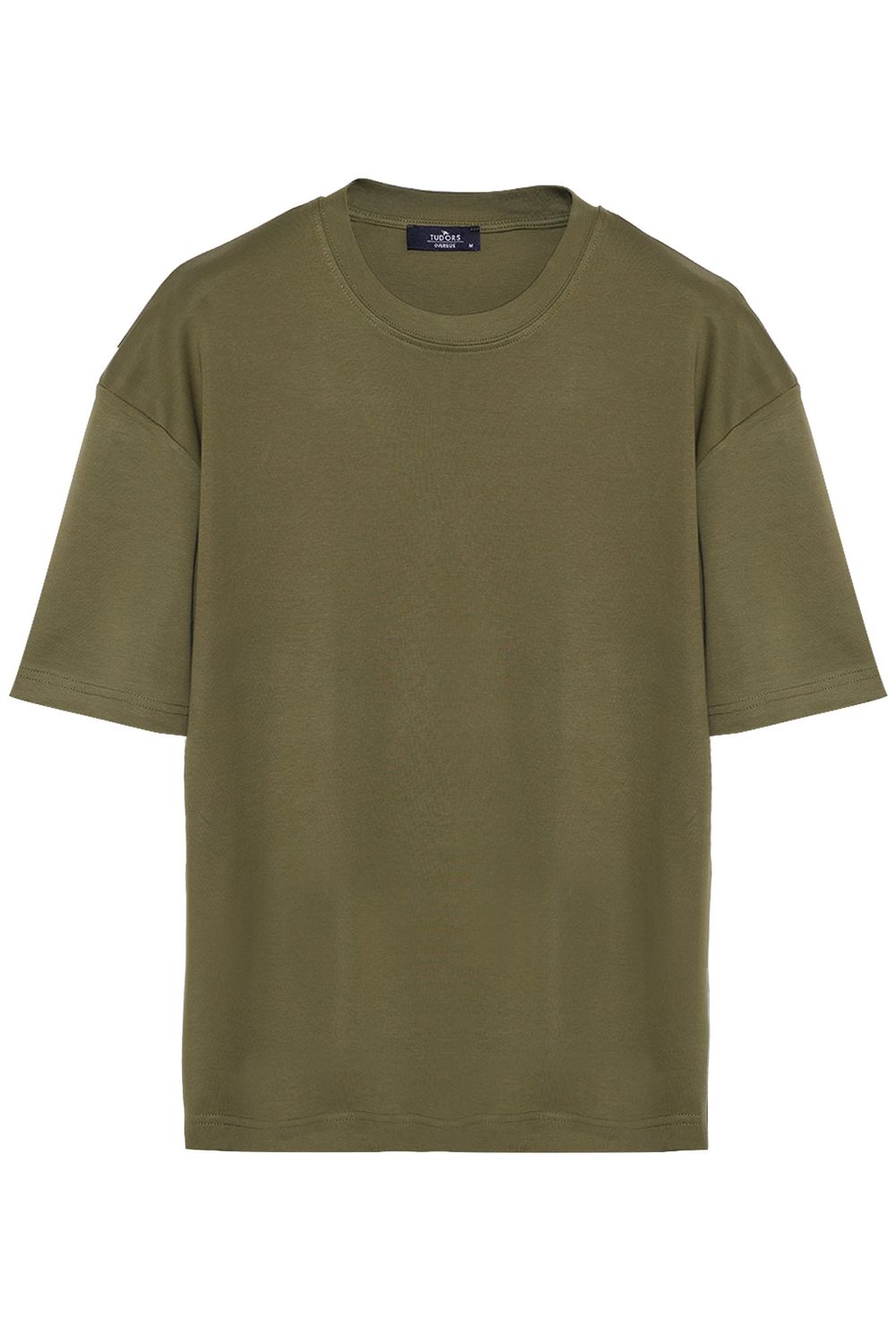 Unisex 3'lü Paket Siyah-Gri-Yeşil Oversize Geniş Kesim %100 Pamuk Basic Bisiklet Yaka Tişört 3'lü Tişört