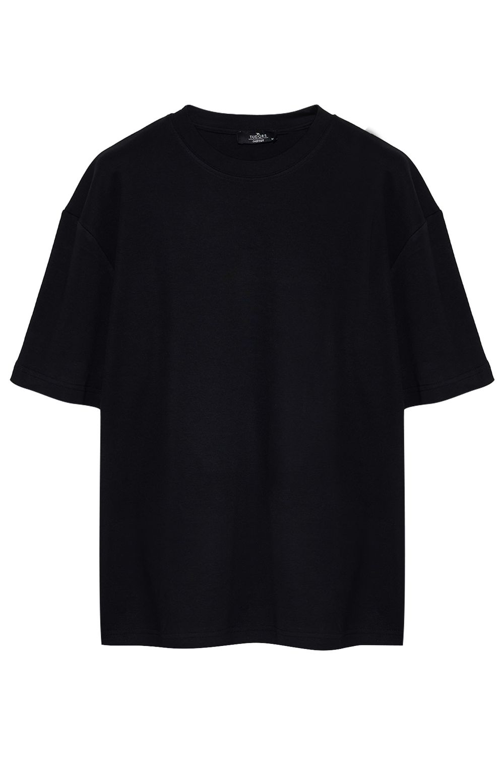 Unisex 3'lü Paket Siyah-Gri-Yeşil Oversize Geniş Kesim %100 Pamuk Basic Bisiklet Yaka Tişört 3'lü Tişört