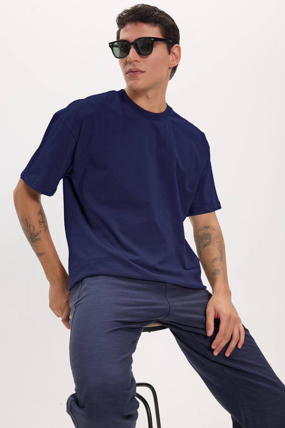 BOXY FIT SHORT SLV PLAIN CREW NECK T-SHIRT