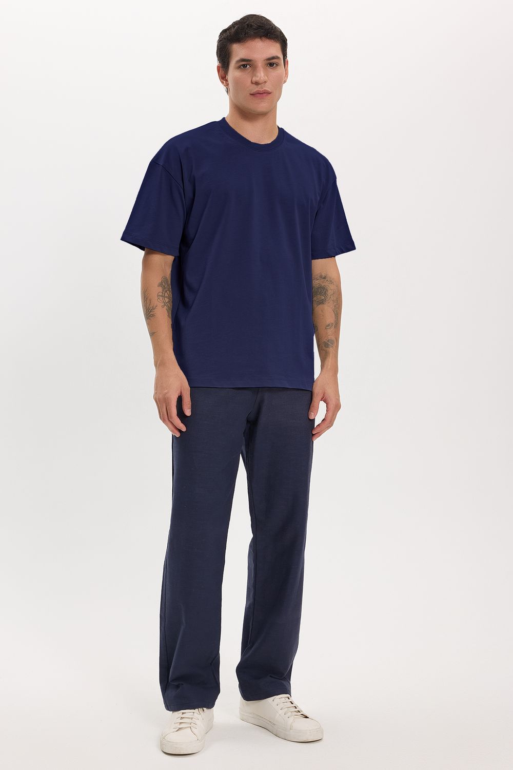 BOXY FIT SHORT SLV PLAIN CREW NECK T-SHIRT