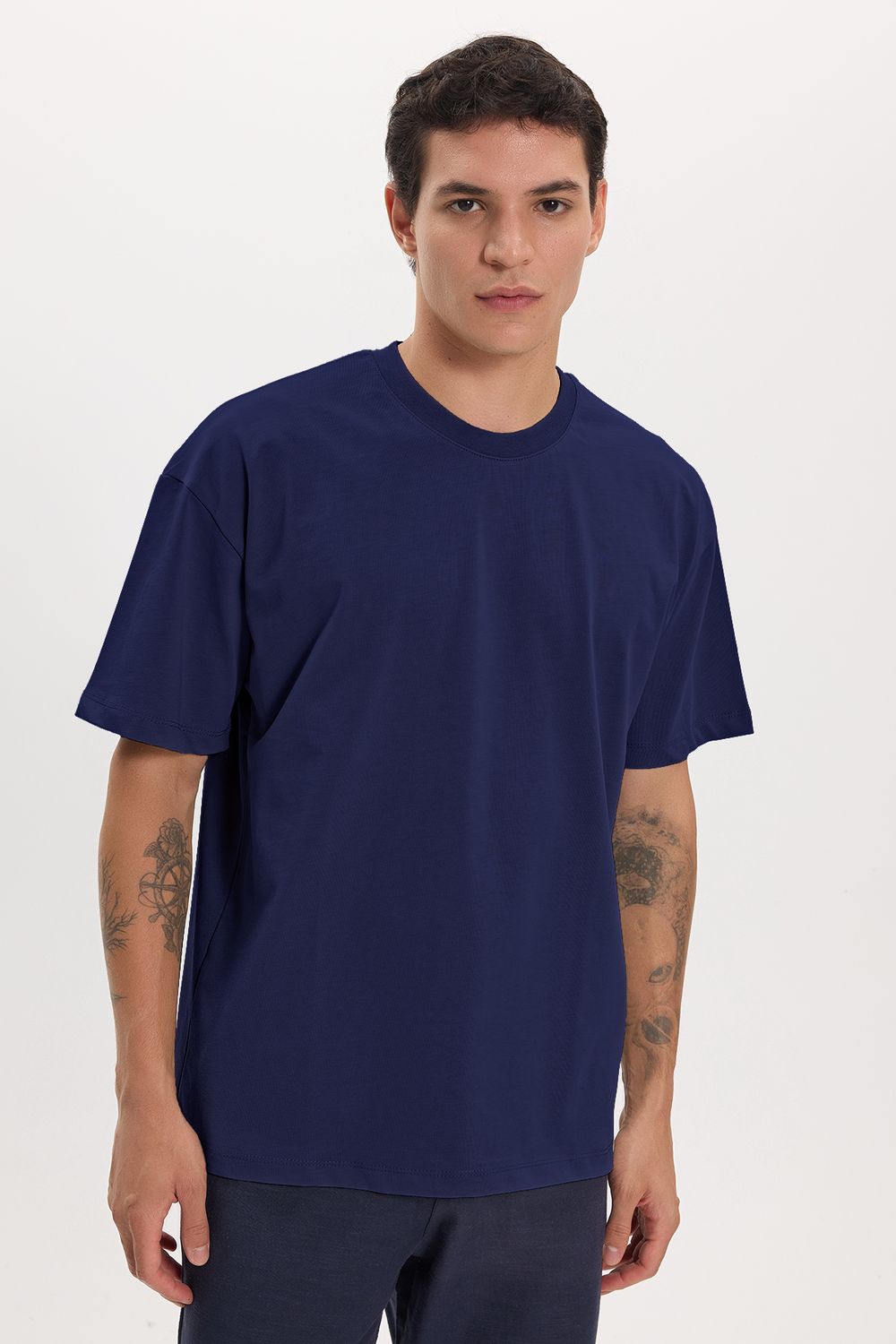 BOXY FIT SHORT SLV PLAIN CREW NECK T-SHIRT