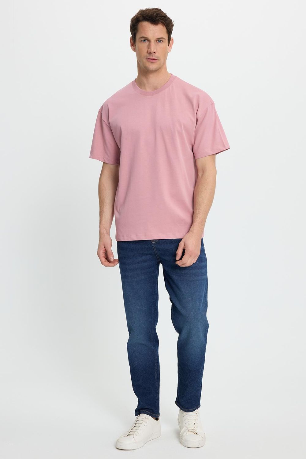 BOXY FIT SHORT SLV PLAIN CREW NECK T-SHIRT