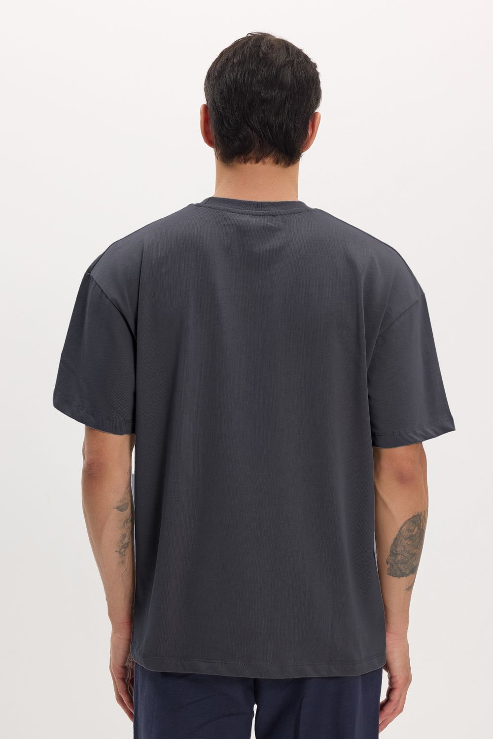 BOXY FIT SHORT SLV PLAIN CREW NECK T-SHIRT