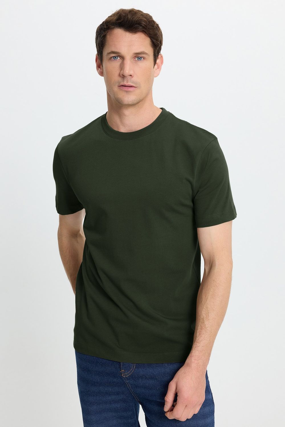 REGULAR FIT SHORT SLV PLAIN CREW NECK T-SHIRT