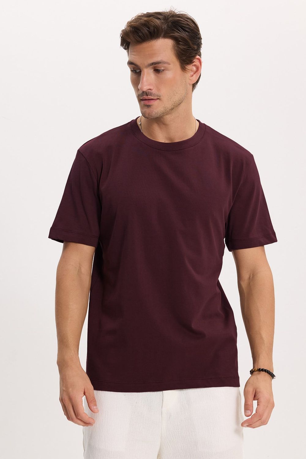 REGULAR FIT SHORT SLV PLAIN CREW NECK T-SHIRT