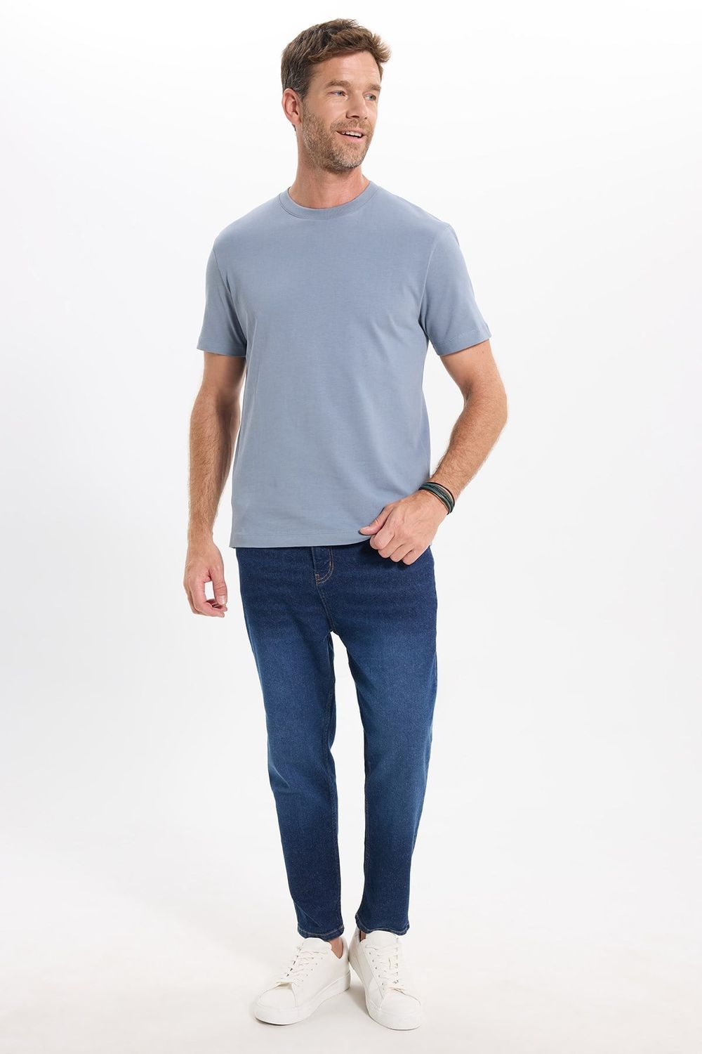 Unisex Regular Fit Rahat Kesim %100 Pamuk Bisiklet Yaka Gri Tişört