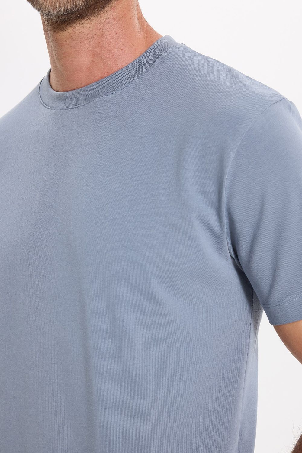 Unisex Regular Fit Rahat Kesim %100 Pamuk Bisiklet Yaka Gri Tişört
