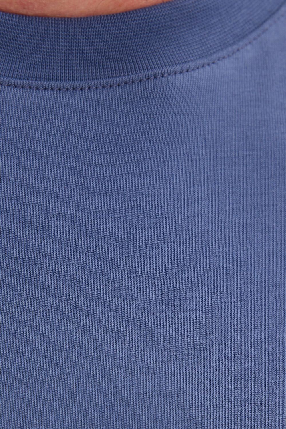 Unisex Regular Fit Rahat Kesim %100 Pamuk Bisiklet Yaka İndigo Tişört