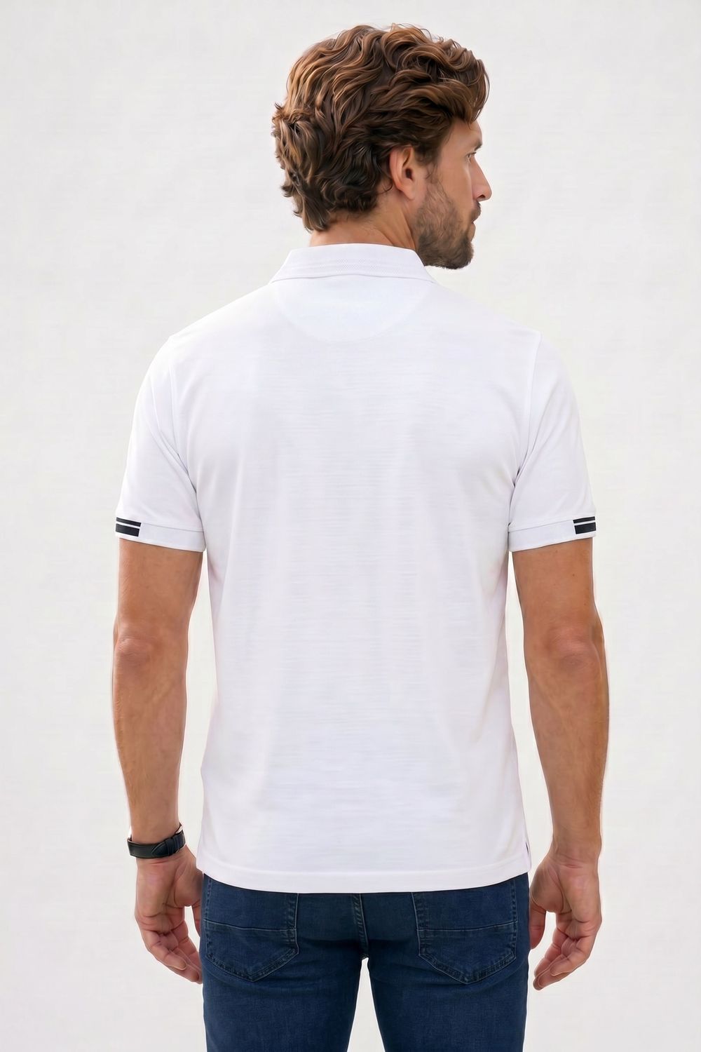 SLIM FIT T-SHIRT PIQUE ZIPPER COLLAR DIDA  TİŞÖRT