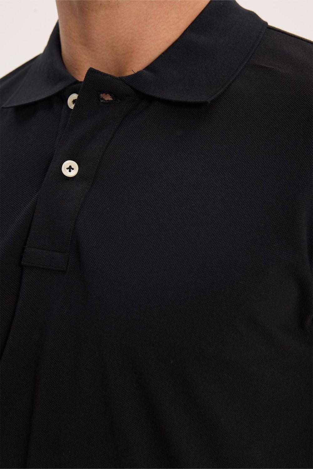 Erkek Slim Fit Dar Kesim Premium Seri %100 Pamuk Yumuşak Dokulu Merserize Siyah Polo Yaka Tişört
