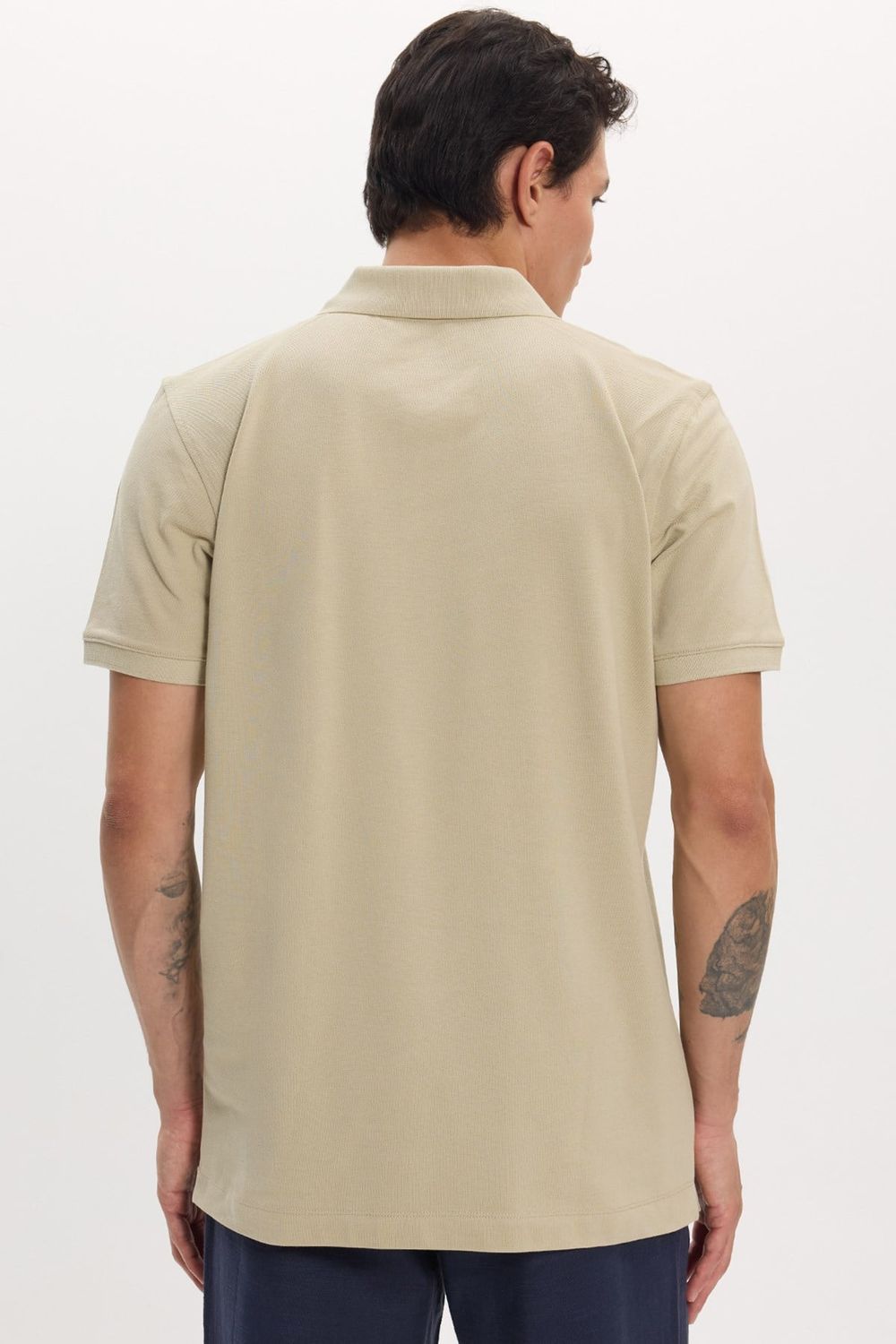 Erkek Slim Fit Dar Kesim Premium Seri %100 Pamuk Yumuşak Dokulu Merserize Gri Polo Yaka Tişört 