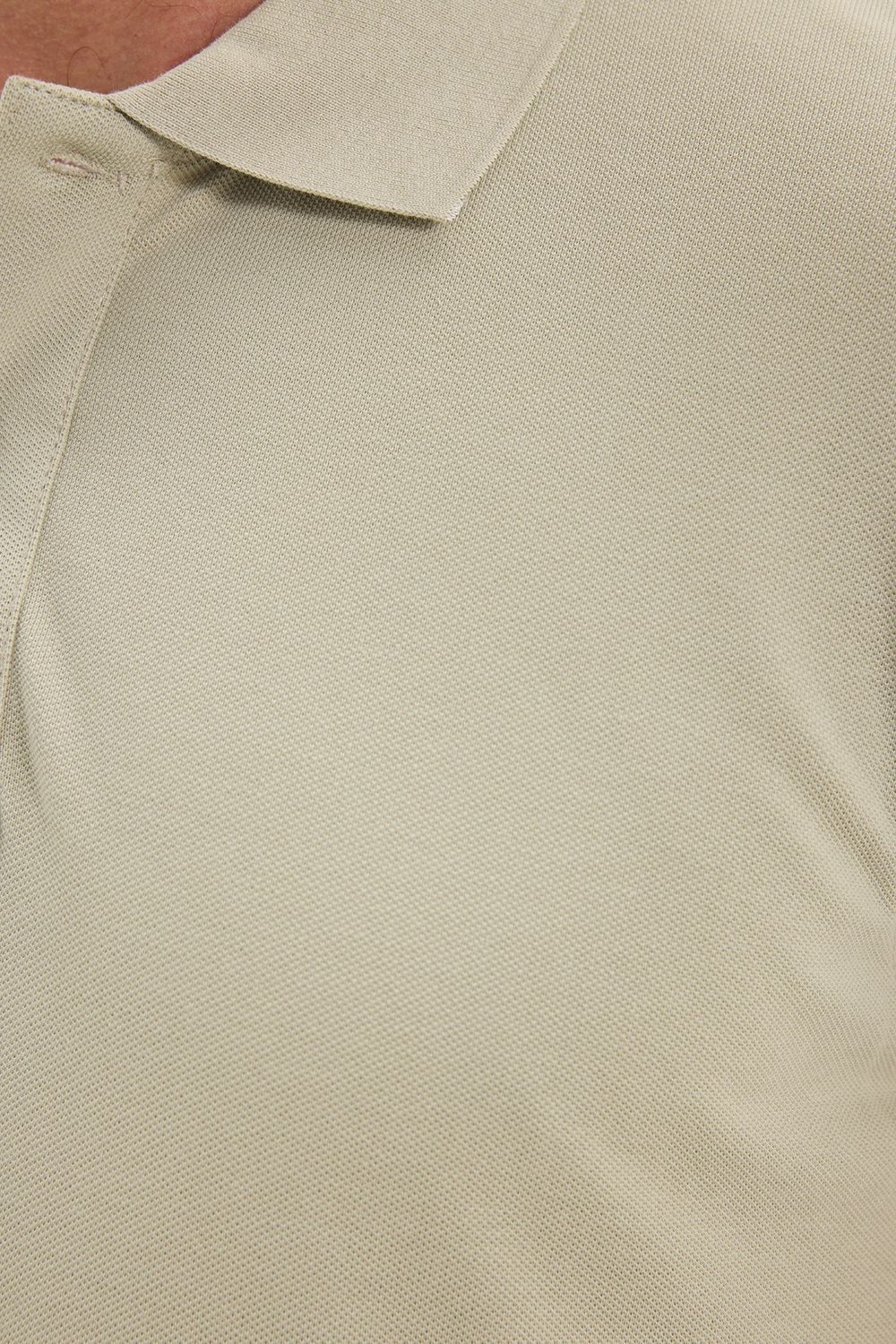 Erkek Slim Fit Dar Kesim Premium Seri %100 Pamuk Yumuşak Dokulu Merserize Krem Polo Yaka Tişört 