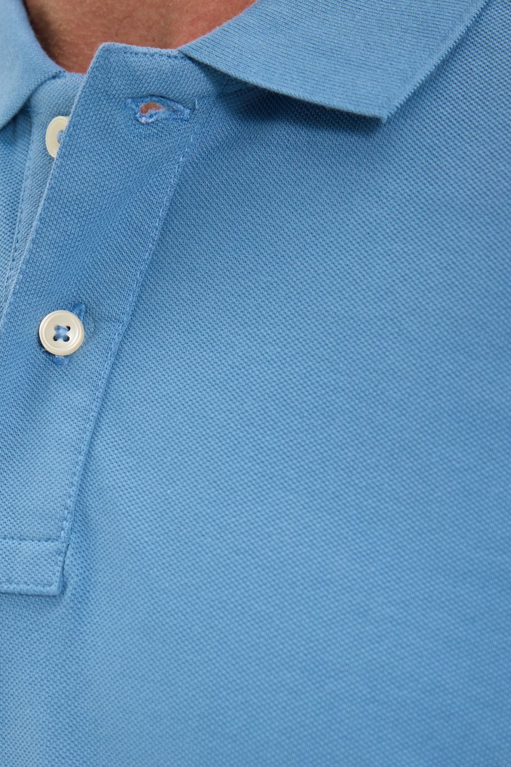 Erkek Slim Fit Dar Kesim Premium Seri %100 Pamuk Yumuşak Dokulu Merserize Mavi Polo Yaka Tişört 