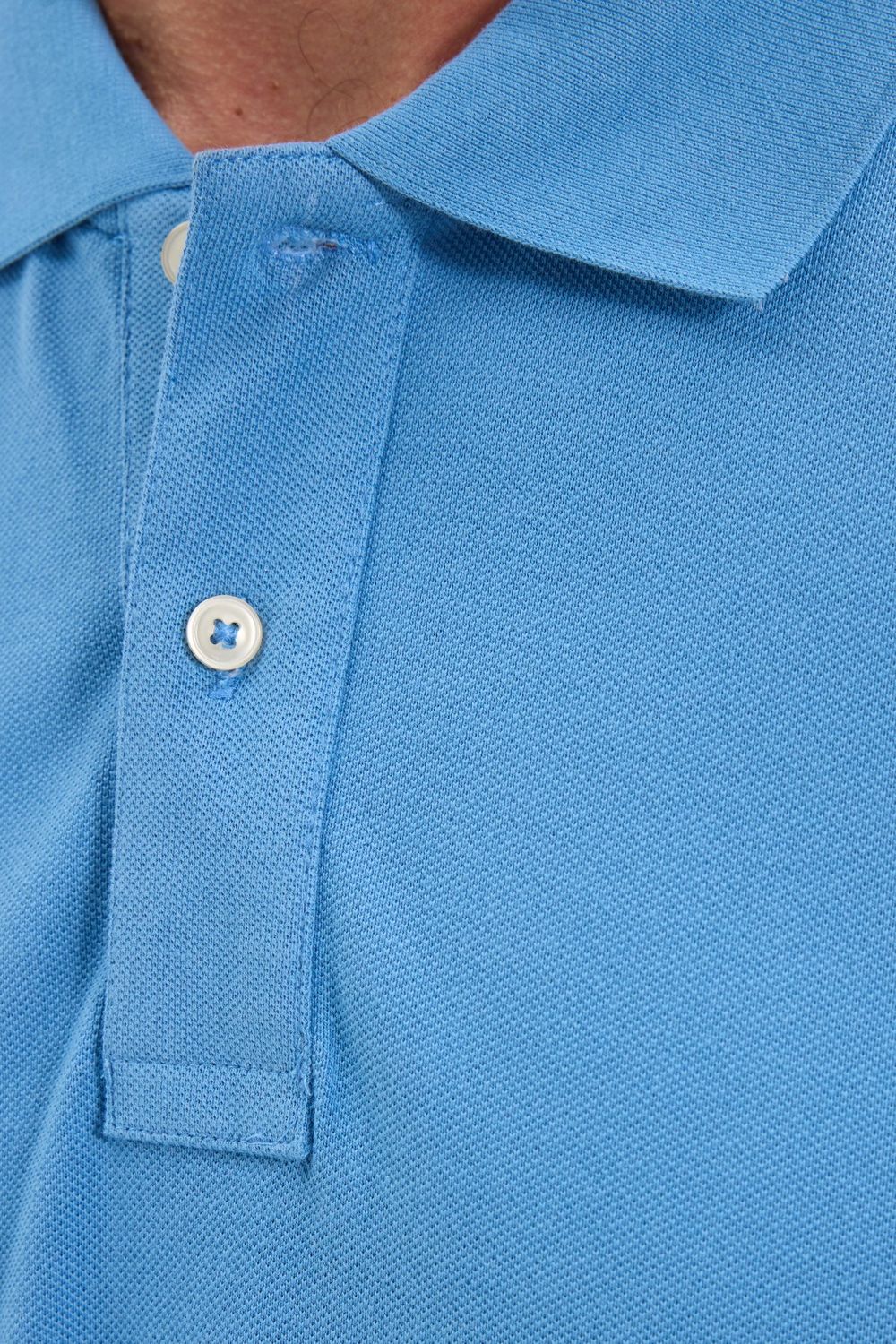 Erkek Slim Fit Dar Kesim Premium Seri %100 Pamuk Yumuşak Dokulu Merserize Mavi Polo Yaka Tişört 