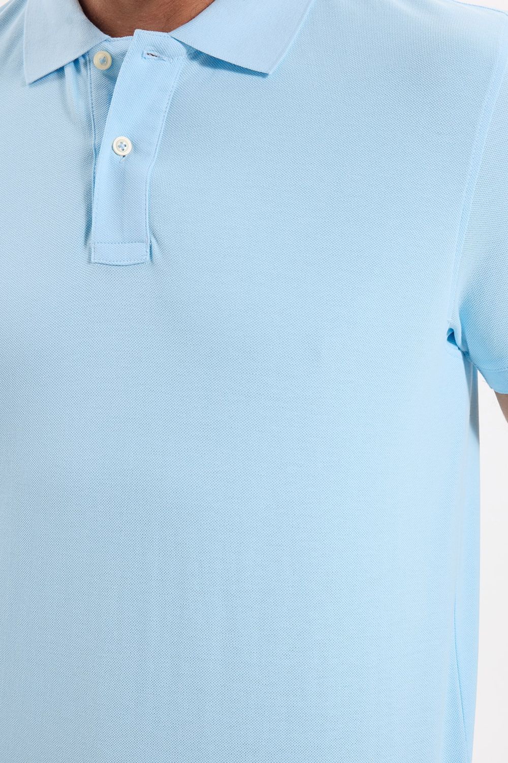 Erkek Slim Fit Dar Kesim Premium Seri %100 Pamuk Yumuşak Dokulu Merserize Mavi Polo Yaka Tişört 