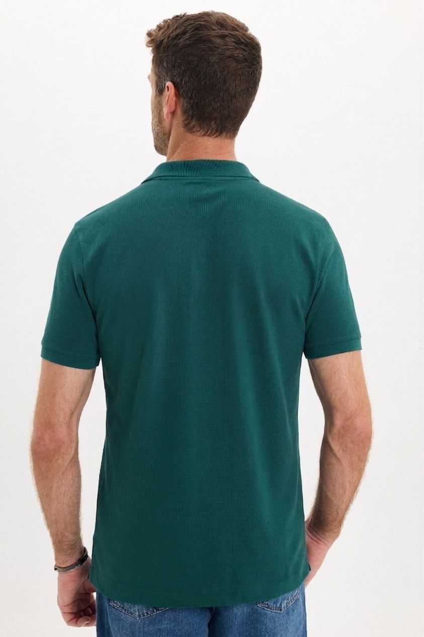 Erkek Slim Fit Dar Kesim Premium Seri %100 Pamuk Yumuşak Dokulu Merserize Haki Polo Yaka Tişört 