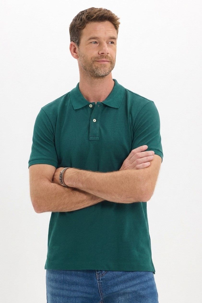 Erkek Slim Fit Dar Kesim Premium Seri %100 Pamuk Yumuşak Dokulu Merserize Haki Polo Yaka Tişört 