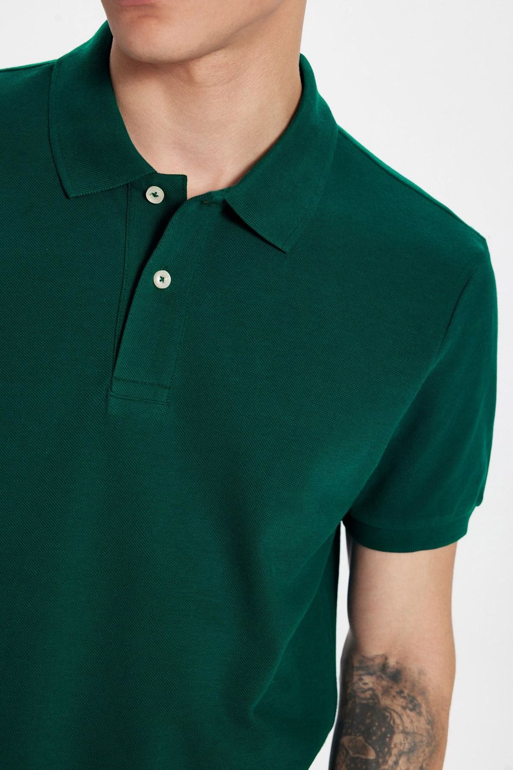 Erkek Slim Fit Dar Kesim Premium Seri %100 Pamuk Yumuşak Dokulu Merserize Haki Polo Yaka Tişört 