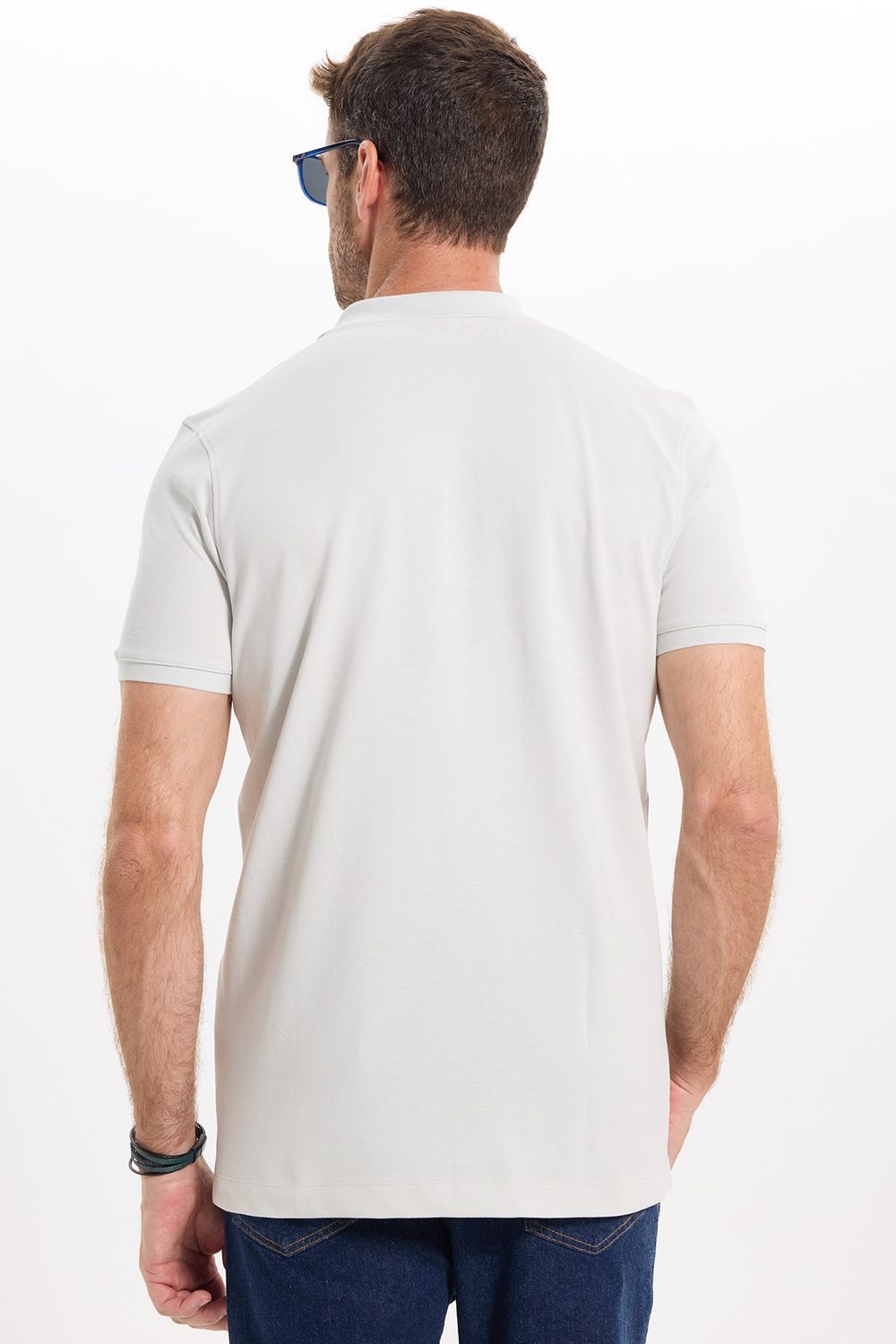 Erkek Slim Fit Dar Kesim Premium Seri %100 Pamuk Yumuşak Dokulu Merserize Bej Polo Yaka Tişört 