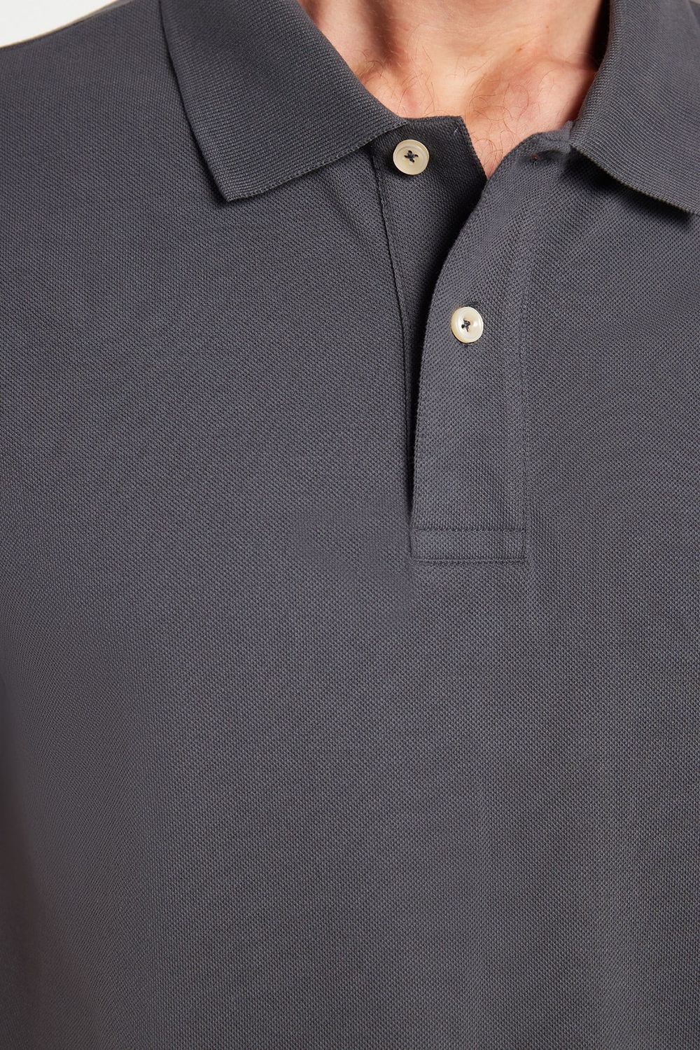 Erkek Slim Fit Dar Kesim Premium Seri %100 Pamuk Yumuşak Dokulu Merserize Gri Polo Yaka Tişört 