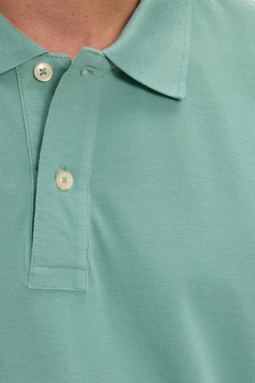 Erkek Slim Fit Dar Kesim Premium Seri %100 Pamuk Yumuşak Dokulu Merserize Yeşil Polo Yaka Tişört 