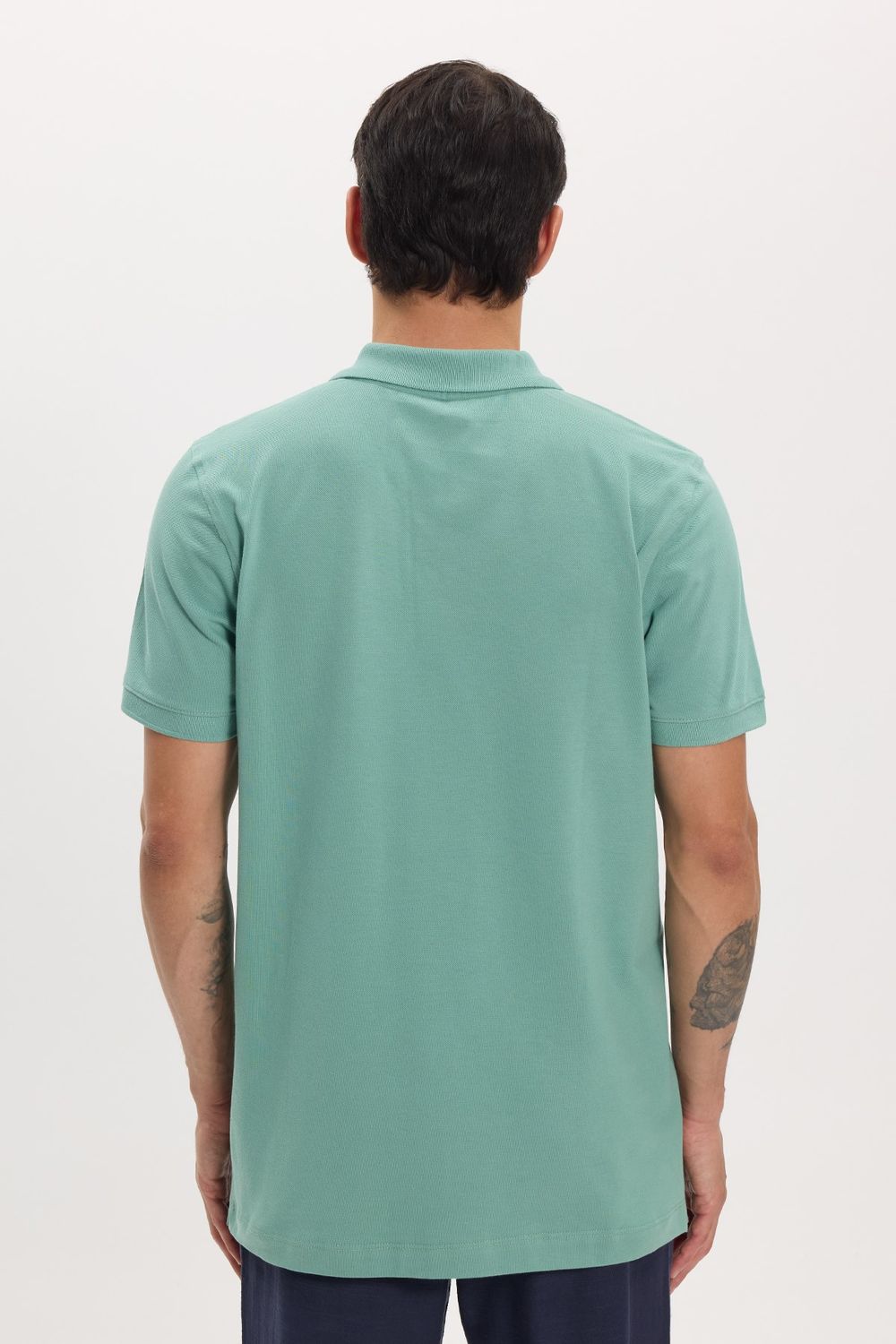 Erkek Slim Fit Dar Kesim Premium Seri %100 Pamuk Yumuşak Dokulu Merserize Yeşil Polo Yaka Tişört 