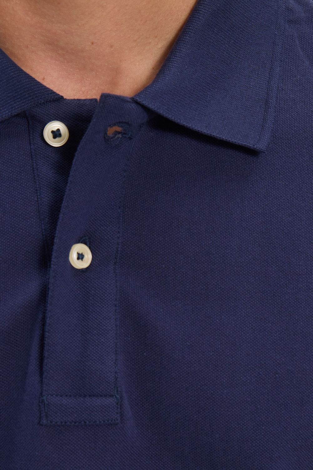 Erkek Slim Fit Dar Kesim Premium Seri %100 Pamuk Yumuşak Dokulu Merserize Lacivert Polo Yaka Tişört 