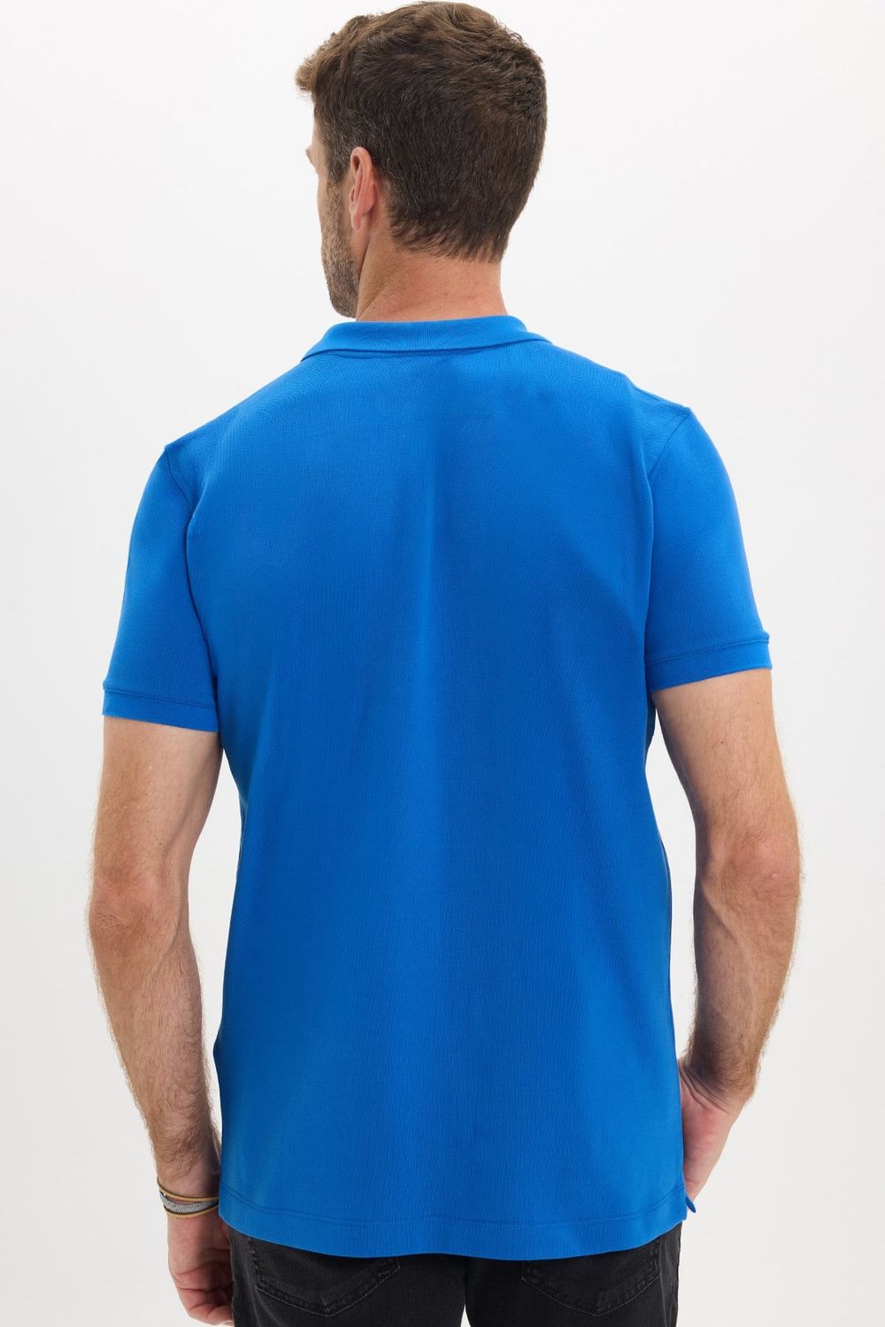 Erkek Slim Fit Dar Kesim Premium Seri %100 Pamuk Yumuşak Dokulu Merserize Lacivert Polo Yaka Tişört 