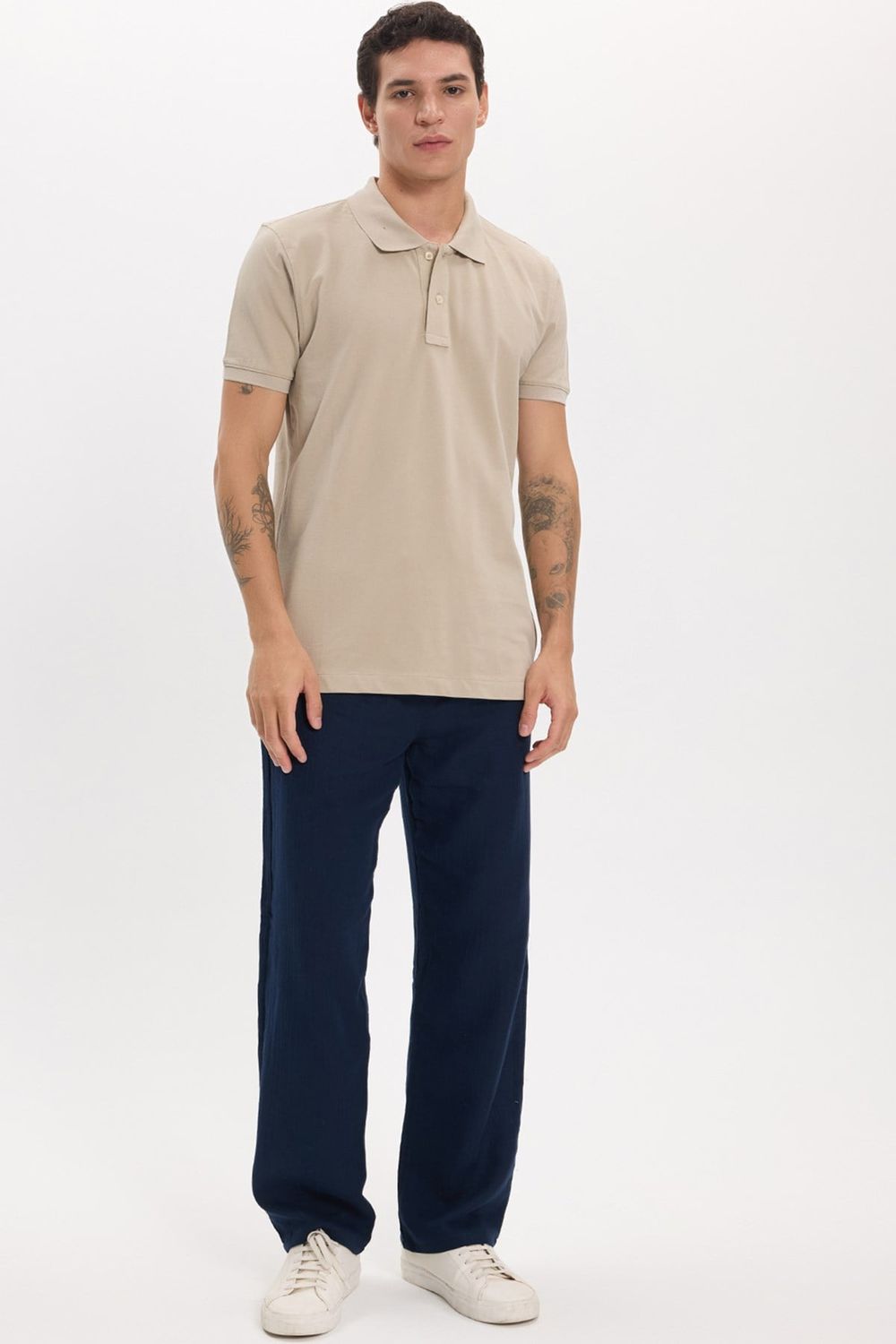 Erkek Slim Fit Dar Kesim Premium Seri %100 Pamuk Yumuşak Dokulu Merserize Taş Polo Yaka Tişört 