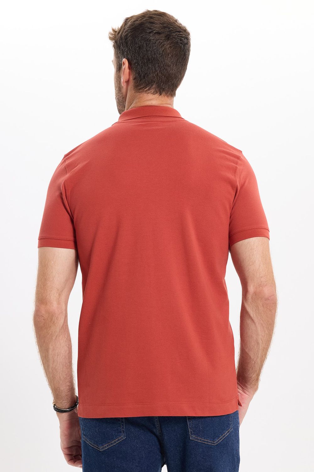 Erkek Slim Fit Dar Kesim Premium Seri %100 Pamuk Yumuşak Dokulu Merserize Bordo Polo Yaka Tişört 
