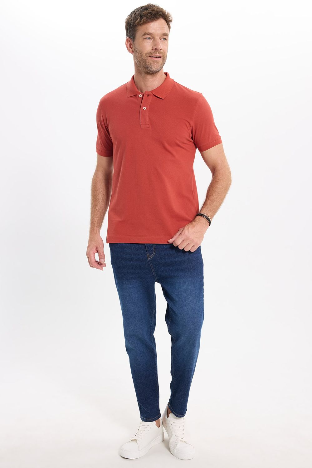 Erkek Slim Fit Dar Kesim Premium Seri %100 Pamuk Yumuşak Dokulu Merserize Bordo Polo Yaka Tişört 