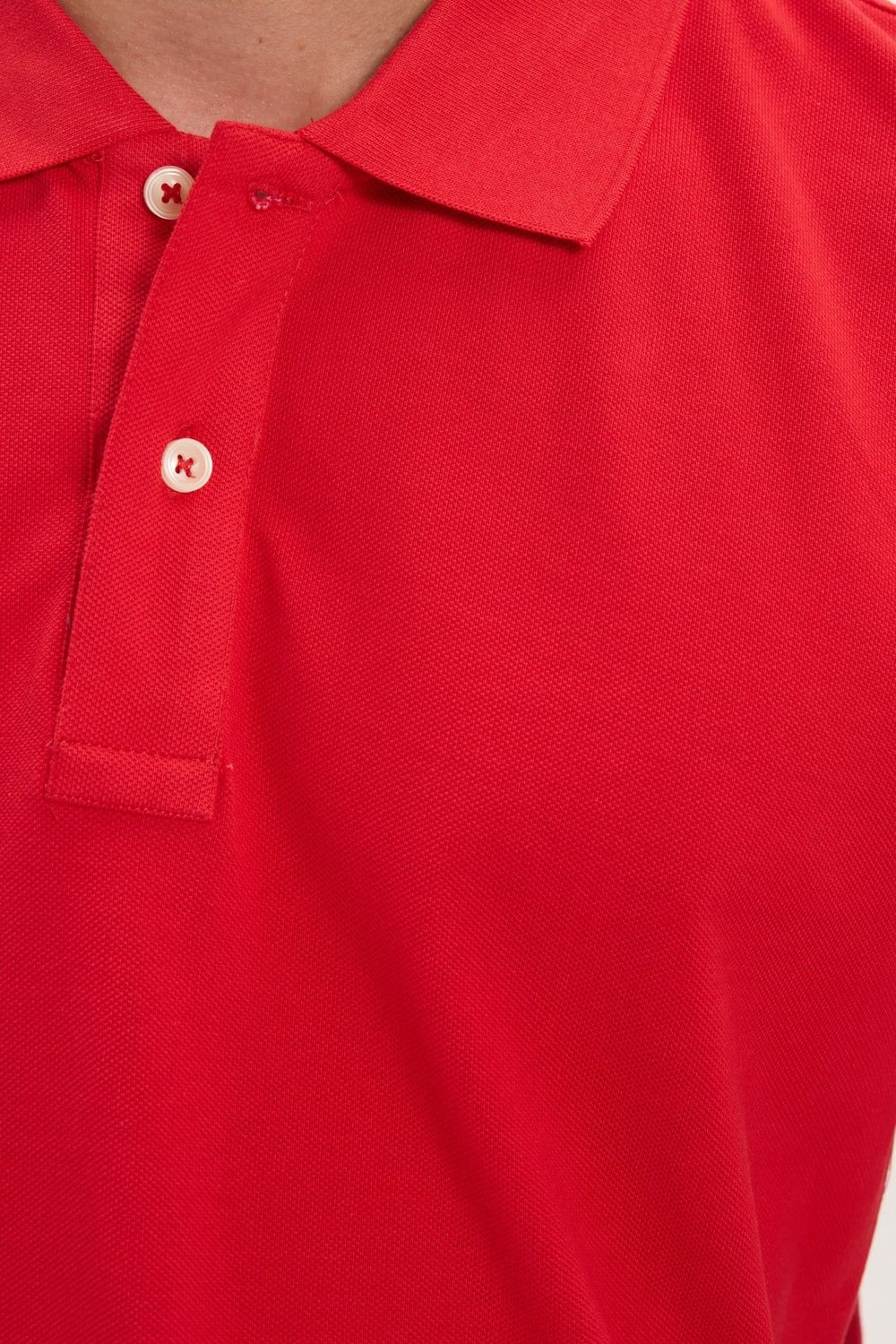 Erkek Slim Fit Dar Kesim Premium Seri %100 Pamuk Yumuşak Dokulu Merserize Kırmızı Polo Yaka Tişört 