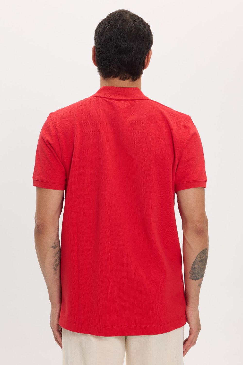 Erkek Slim Fit Dar Kesim Premium Seri %100 Pamuk Yumuşak Dokulu Merserize Kırmızı Polo Yaka Tişört 