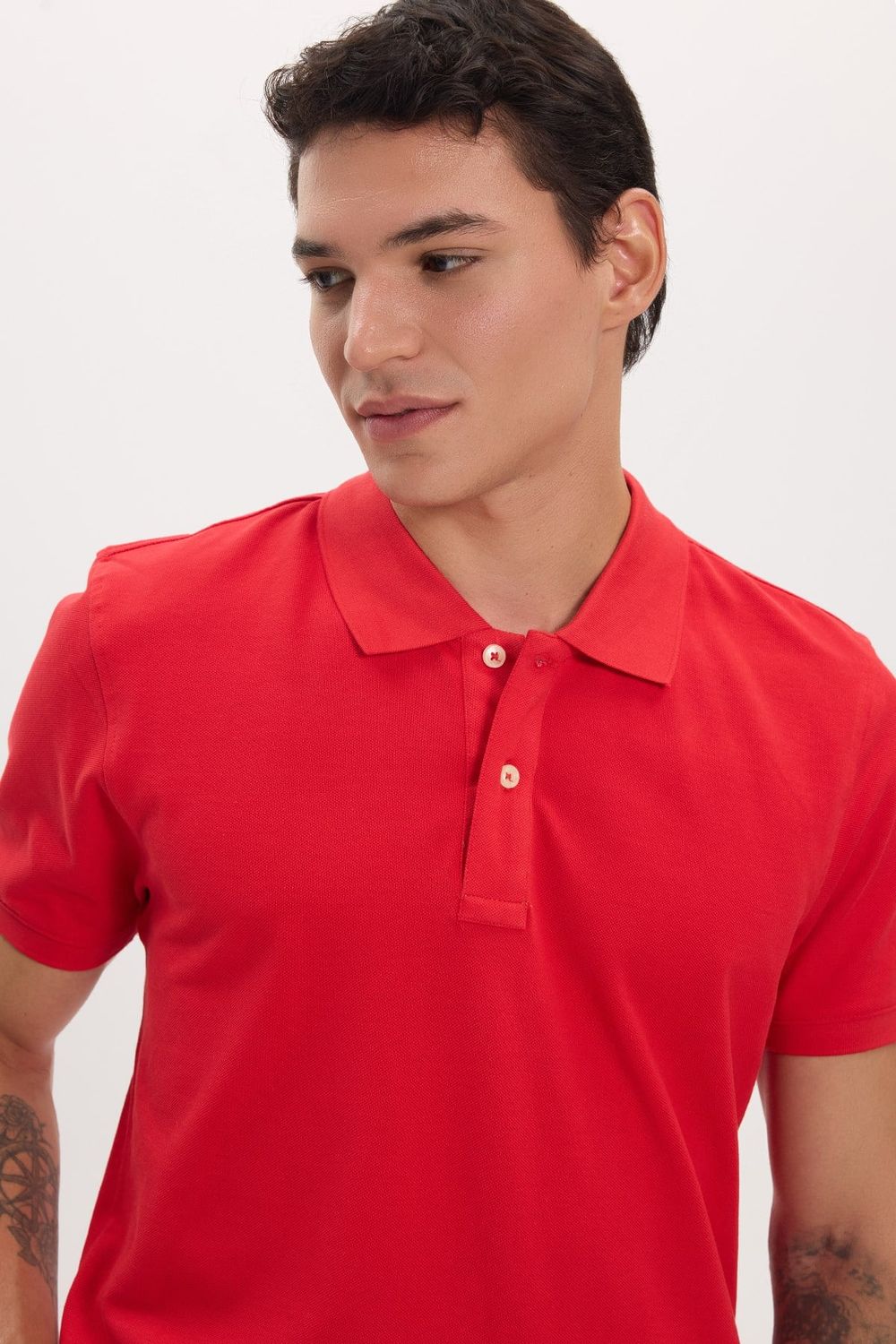 Erkek Slim Fit Dar Kesim Premium Seri %100 Pamuk Yumuşak Dokulu Merserize Kırmızı Polo Yaka Tişört 