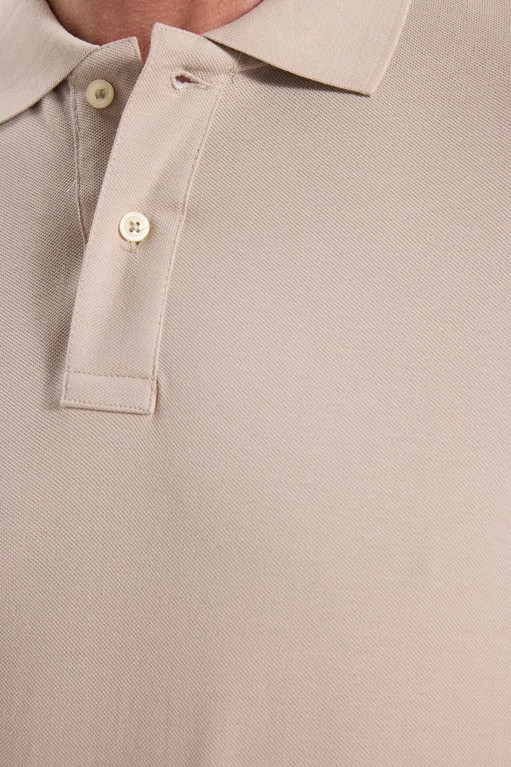 Erkek Slim Fit Dar Kesim Premium Seri %100 Pamuk Yumuşak Dokulu Merserize Bej Polo Yaka Tişört 
