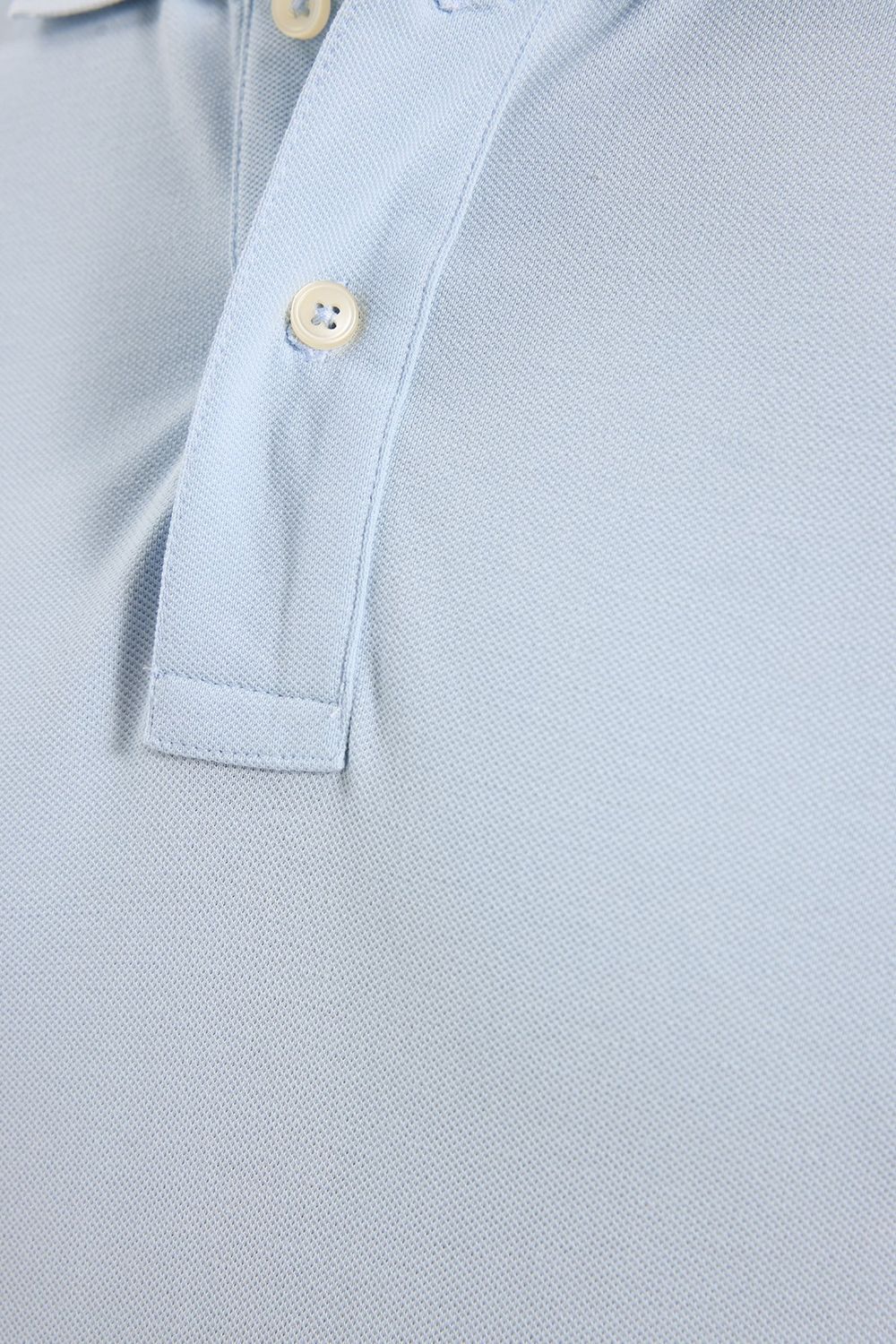Erkek Slim Fit Dar Kesim Premium Seri %100 Pamuk Yumuşak Dokulu Merserize Açık Mavi Polo Yaka Tişört 