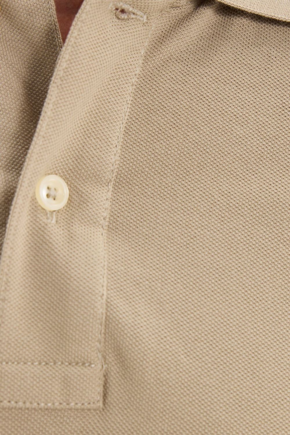 Erkek Slim Fit Dar Kesim Premium Seri %100 Pamuk Yumuşak Dokulu Merserize Bej Polo Yaka Tişört 