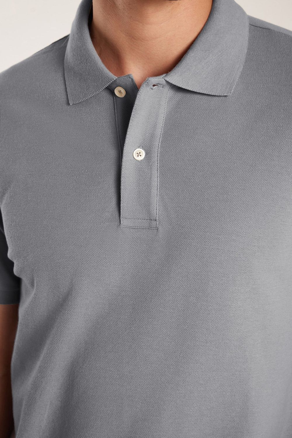 Erkek Slim Fit Dar Kesim Premium Seri %100 Pamuk Yumuşak Dokulu Merserize Gri Polo Yaka Tişört 