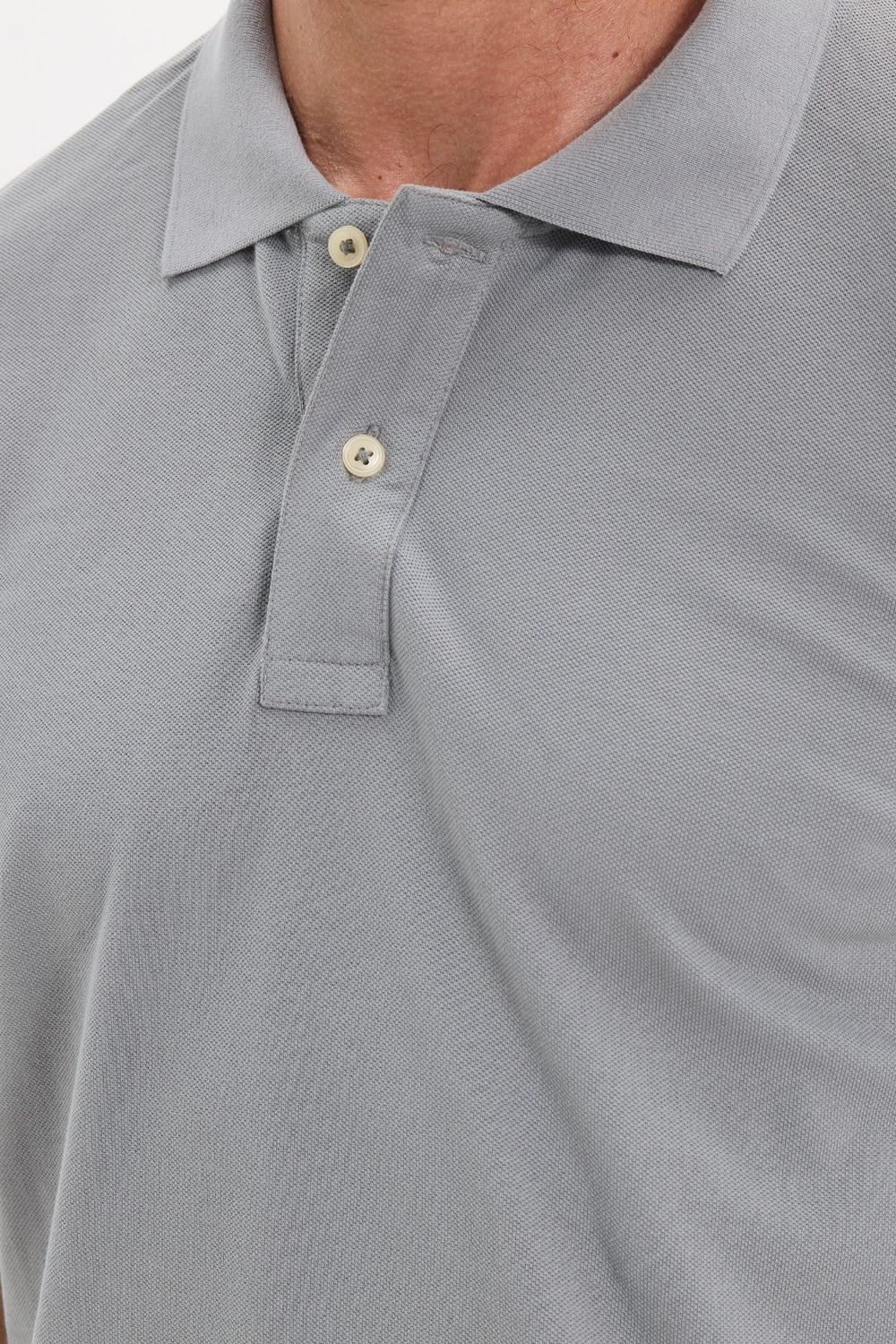 Erkek Slim Fit Dar Kesim Premium Seri %100 Pamuk Yumuşak Dokulu Merserize Gri Polo Yaka Tişört 