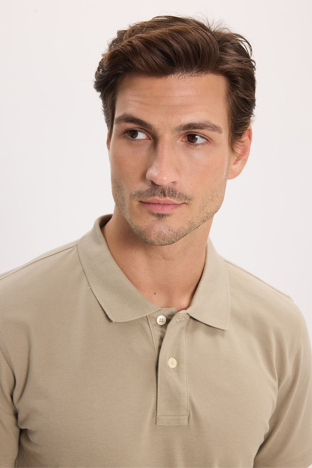Erkek Slim Fit Dar Kesim Premium Seri %100 Pamuk Yumuşak Dokulu Merserize Kahve Polo Yaka Tişört 